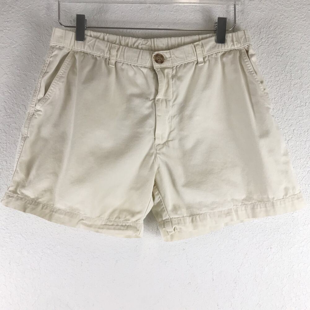 Chubbies Men's Cream Off White Soft Twill Summer Beach 100% Cotton Shorts Size M